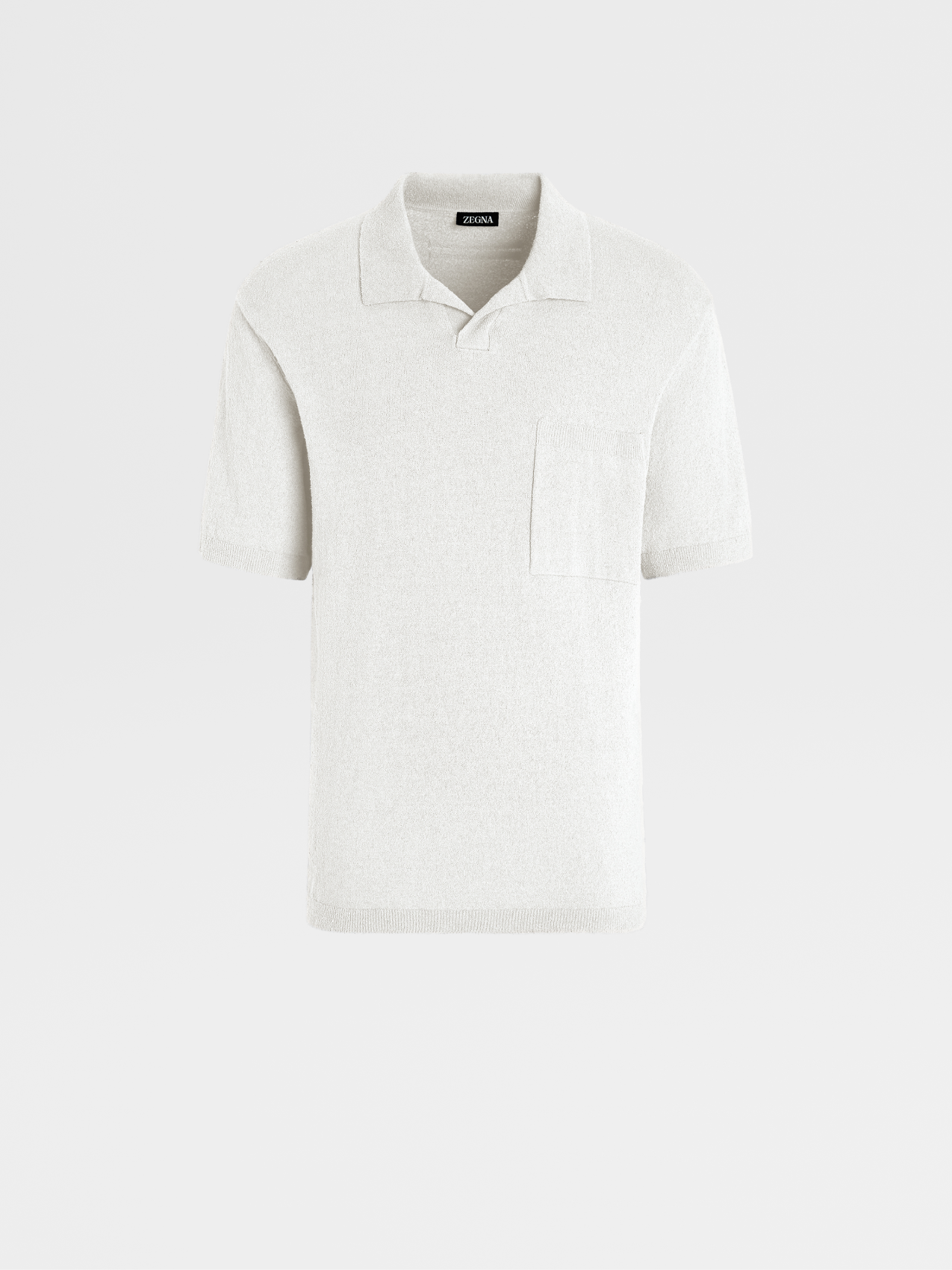 White Cotton Blend Polo Shirt